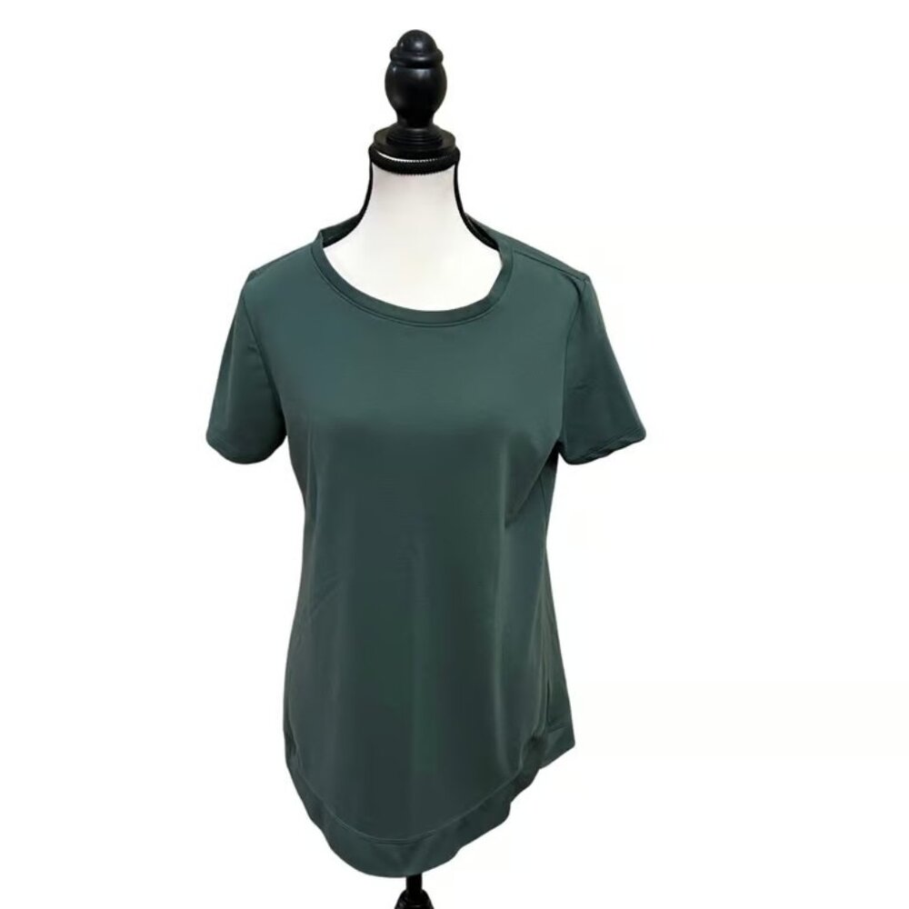 Danskin Women's Medium M Activewear T-Shirt Short Sleeve Green Casual Top